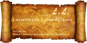 Lazarovics Liberátusz névjegykártya